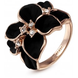 خاتم الورده السوداء مطلي ذهب ‫‫( حجم 8 )