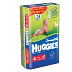 هجيز حفاضات لارج مقاس 4 ‫‫(7-18 كيلو جرام) 66 فوطة