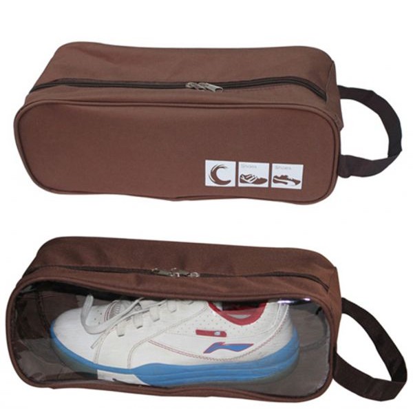 حقيبة منظمة للحذاء في السفر والصالات الرياضية لون بني