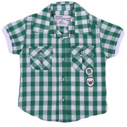 عزيز بيبي 019124 قميص نص كم للأولاد - أخضر ‫( من 6 إلى 9 شهور )