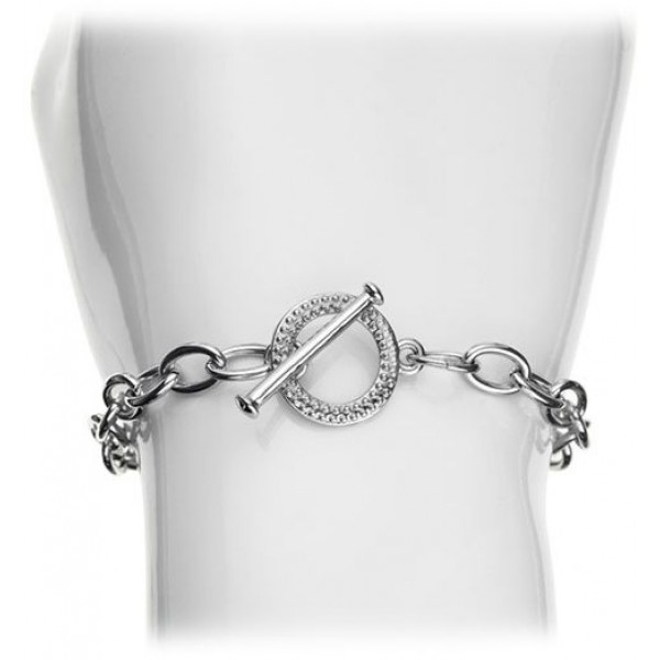 Diamond Style - White Gold-Plated Bracelet