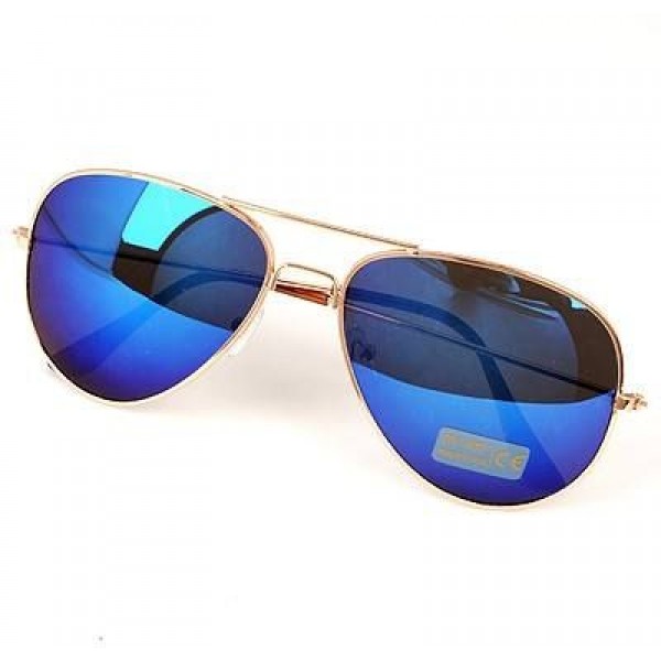 نظارة شمس للجنسين بعدسات مرايا ملونة لون أزرق