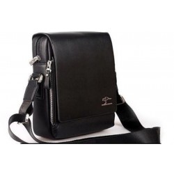 كانغاروو حقيبة جانبية جلد مركب للرجال - أسود