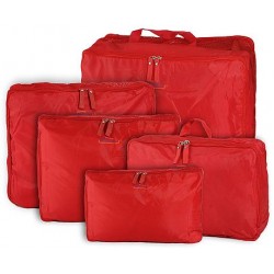 5-piece Travel Bag Organizer Set - Red
