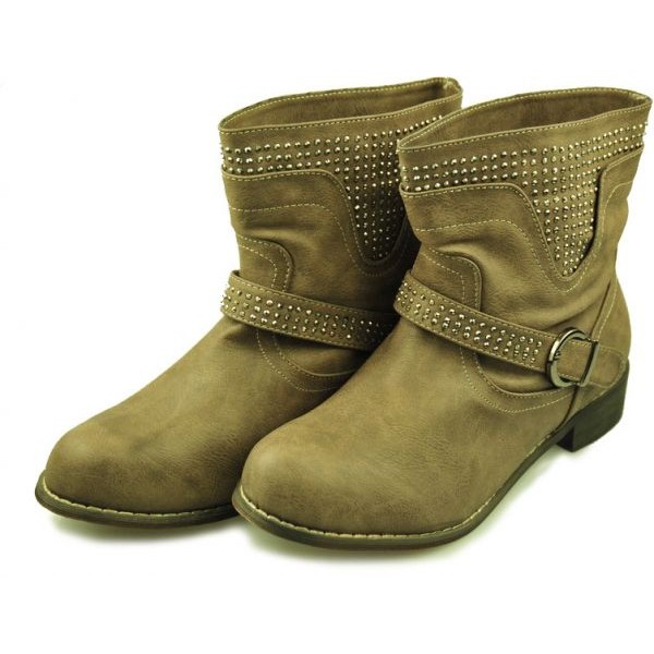 F&F Mode, SHOES CLASSIC HALF BOOT - TAUPE