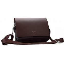 كانغاروو حقيبة جانبية جلد مركب للرجال - بني
