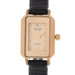 Omax Women's Rose Gold Dial Leather Band Watch [BG0069QB01]