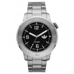 ساعة اديداس مانشيستر سوداء للرجال بسوار من الستانلس ستيل ADH2975