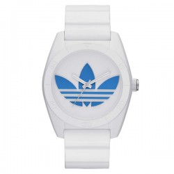 ساعة اديداس سانتياغو 42 بيضاء لكلا الجنسين بسوار من المطاط - ADH2921