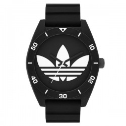 ساعة اديداس سانتياغو سوداء للرجال بسوار من المطاط - ADH2967