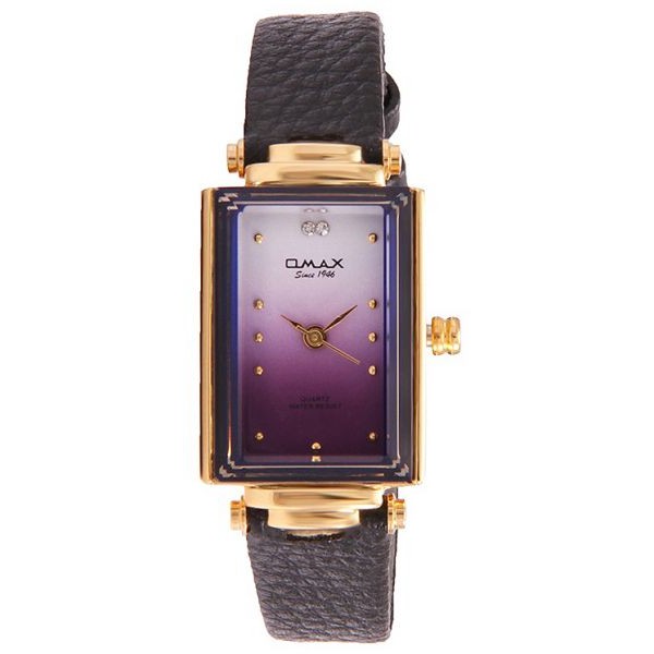 Omax Women's Purple Dial Leather Band Watch, 1000000897920