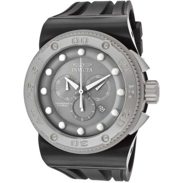 ساعة يد رجالي Invicta Men's 12293 Akula Sport Chronograph Grey Dial Black Silicone Watch