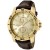 Invicta 43663-004 Men's Chronograph Brown Genuine Leather Gold-Tone