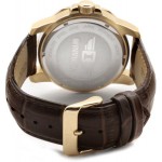 Invicta 43663-004 Men's Chronograph Brown Genuine Leather Gold-Tone