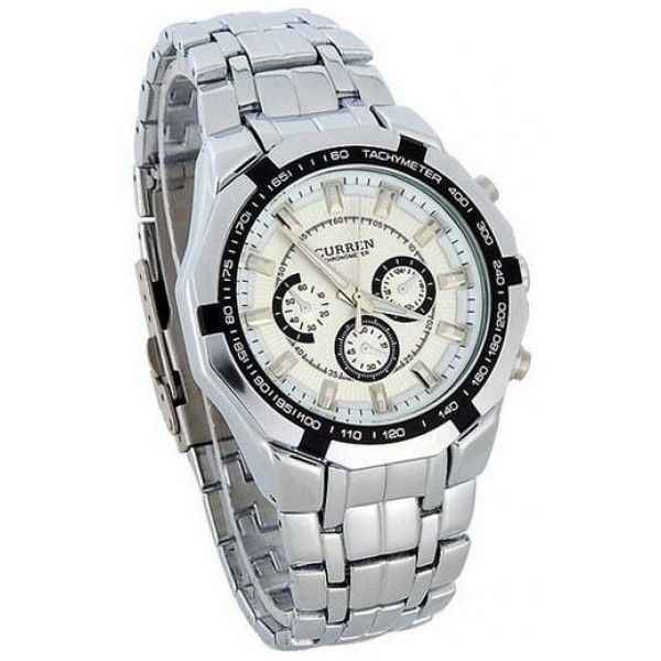 Curren Men's Silver Dial Stainless Steel Band Watch