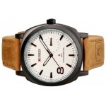 Curren Men's White Dial Leather Band Watch - KMP245