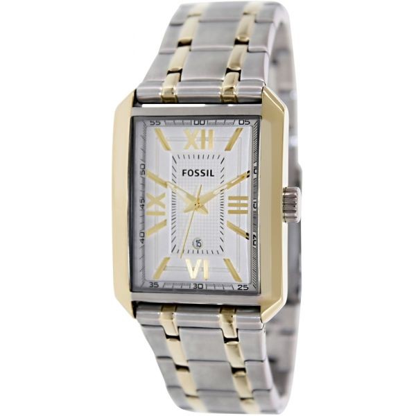 ساعة فوسيل رجالي أنيقة Fossil Men's FS4654 Silver Stainless-Steel Quartz Watch with White Dial