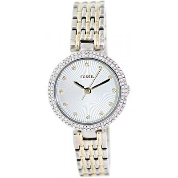 ساعة فوسيل نسائية Fossil Women's Olive ES3505 Two-Tone Stainless-Steel Quartz Watch with Silver Dial