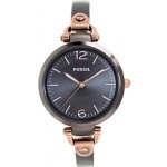 ساعة نسائية فوسيل Fossil Women's Georgia ES3111 Grey Stainless-Steel Quartz Watch with Grey Dial