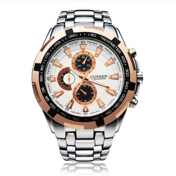 Curren Men's Copper Dial Stainless Steel Band Watch