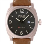 Curren Black Dial Gold Case Leather Band Watch