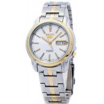 Men's Seiko 5 Automatic White Dial two tone Stainless Steel Watch SNKL84