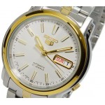 Men's Seiko 5 Automatic White Dial two tone Stainless Steel Watch SNKL84