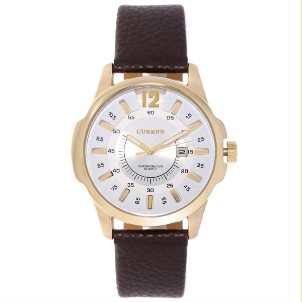 Men's Casual Watch Curren quartz Watches leather strap wristwatches Sports watch steel Case