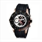 Curren Men's Black Dial Silicon Band Watch [8143BLG