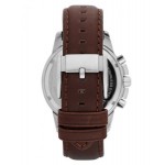 ساعة فوسيل دين سوداء للرجال بسوار من الجلد كرونوغراف - FS4828