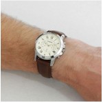 ساعة فوسيل غرانت بيج للرجال بسوار من الجلد كرونوغراف - FS4839