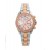 Charisma C5392 Ladies Rose Gold Tone Crystal Encrusted Dial Two Tone Metal Band Watch