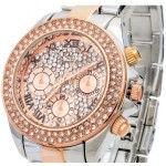 Charisma C5392 Ladies Rose Gold Tone Crystal Encrusted Dial Two Tone Metal Band Watch