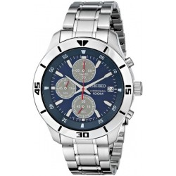 ساعه رجالى موديل SKS413 من سيكو فضيه و الساعه زرقاء