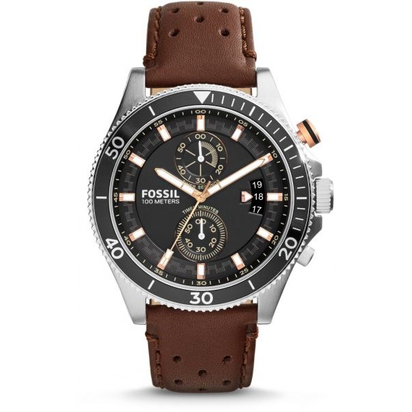 FOSSIL Wakefield Chronograph Leather Watch - Brown CH2944