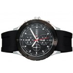 Curren Men's Black Dial Silicon Band Watch