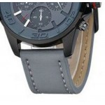 Curren Grey Dial Grey Case Leather Band Watch