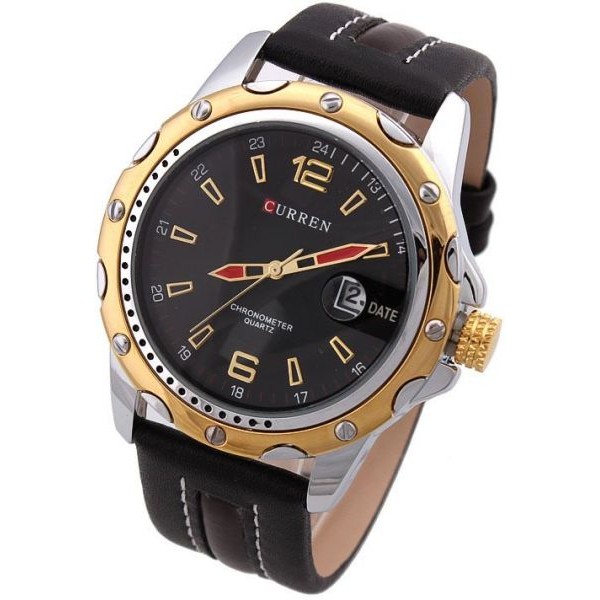 Curren Men's Hardlex Leatherette Strap Watch