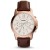 ساعة فوسيل غرانت بيضاء للرجال بسوار من الجلد كرونوغراف - FS4991