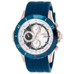 CURREN MEN'S WHITE DIAL BLUE RUBBER BAND WATCH CRN-17