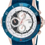 CURREN MEN'S WHITE DIAL BLUE RUBBER BAND WATCH CRN-17