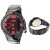 ساعة كورين - ستانلس ستيل كوارتز - 8111-Black,Red