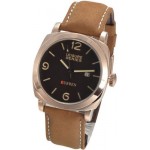 Curren Black Dial Gold Case Leather Band Watch